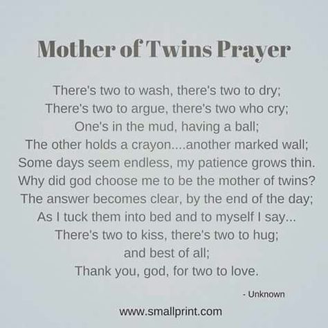 Mother of Twins Prayer Twin Mom Quotes, Twin Poems, Twins Birthday Quotes, Pregnancy Poem, Twins Quotes, Birthday Wishes For Twins, Mother Of Twins, Twin Quotes, Prayer For Mothers