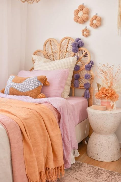 Peach Bedroom, Lilac Bedroom, Mermaid Bedroom, Big Girl Bedrooms, Toddler Girl Room, Girls Rooms, Boho Room, Big Girl Rooms, Room Makeover Bedroom