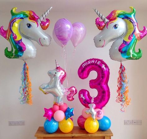 Unicorn Birthday Party Decorations, Jojo Siwa Birthday, Unicorn Themed Birthday Party, Unicorn Balloon, Unicorn Birthday Cake, Unicorn Party Decorations, Birthday Balloon Decorations, Snacks Für Party, Balloon Decorations Party