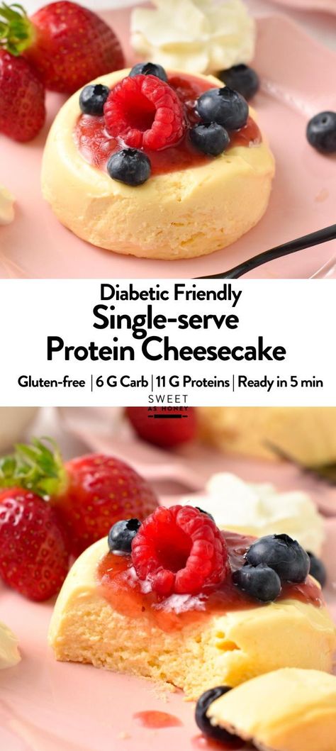 Fix all your sweet cravings with this keto mug cheesecake with only 6 grams of net carbs and 11 grams of protein. Mug Cheesecake, Low Carb Desserts Easy, Low Sugar Diet Recipes, Keto Mug, Chia Seed Jam, Protein Cheesecake, Sugar Free Jam, Healthy Cheesecake, Gluten Free Cheesecake