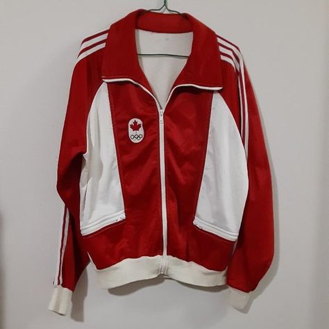 Vintage Team Canada Olympic Jacket Canada Olympics Outfit, Vintage Olympics Fashion, Canada Outfits, Olympic Jacket, Team Canada, Adidas Jackets, Vintage Adidas, Adidas Jacket, Sleeve Top