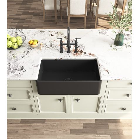 Product Name: Farmhouse Sink Deep Apron Sink Undermount Farmhouse Kitchen Sink Single Farm Sink Main Material: Ceramic Product Dimensions Assembled Length (in.): 33.00 Assembled Width (in.): 18.00 Assembled Height (in.): 10.00 Weight (lbs Apron Sink Farmhouse With Black Countertops, Black Farmers Sink, Porcelain Farmhouse Kitchen Sink, Black Fireclay Farmhouse Sink, Black Farmhouse Sink, Vintage Farmhouse Sink, Sink Undermount, Ceramic Kitchen Sinks, 33" Apron Sink