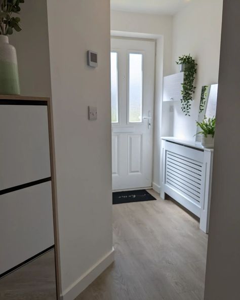 Our Daisy Hanbury 🌼 on Instagram: “Can transformation Fridays be a thing now? 😉 After moving in 4 months ago, we finally have a hallway floor! 😊 There was a bit of a…” Radiator Cover Decor, Hallway Inspiration, Hallway Flooring, Radiator Cover, Bathroom Cabinet, Hallway Decorating, The Little Things, Home Decor Kitchen, Good Night Sleep