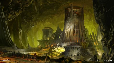 http://dorjebellbrook.blogspot.com/2014/10/destiny-hive-environments.html Dwarven Ruins, Destiny Hive, Hive Architecture, Dm Inspiration, Destiny Comic, Destiny Art, Fire Giants, Fantasy Architecture, Destiny Game