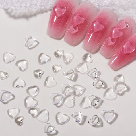 Materials: Resin Package Included: 100pcs Nail Jewelry Use: Manicure Tools Item Type: Rhinestone & Decoration Color: Transparent Due to the light and screen setting difference, the item's color may be slightly different from the pictures. Please allow slight dimension difference due to different manual measurement. Transparent Heart, Nails Accessories, Heart Resin, Nail Art Charms, Pop Sockets, Heart Nail Art, Heart Nail, Nail Art Jewelry, Transparent Nails