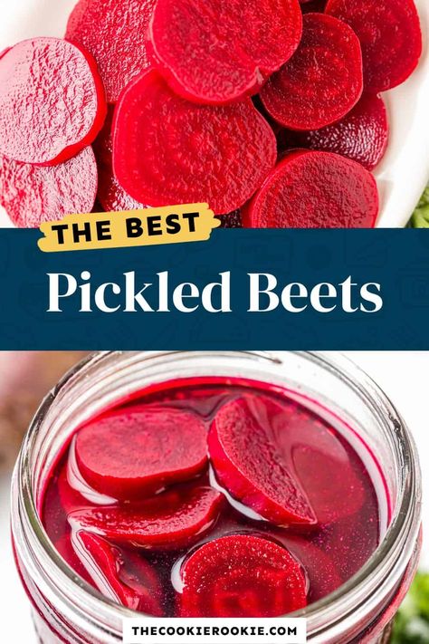 Pickled Beets are SO easy to make! This is a quick pickling recipe that requires minimal steps before you pop the jar of beets in the fridge and let them pickle to perfection in just an hour. They always turn out perfectly tangy, slightly sweet, and impossible to have just one of! Picked Beets Recipe, Pickle Beets, Beet Pickles, Red Beets Recipe, Pickling Veggies, Refrigerator Pickled Beets, Pickled Items, Canned Pickled Beets, Chioggia Beets