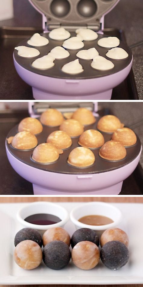 Babycakes Donut Holes Recipe • Love From The Oven Doughnut Cake Pops, Pancake Balls Cake Pop Maker, Babycakes Cake Pop Maker Recipes, Cornbread Cake Pops, Cake Pops Machine Recipes, Donut Hole Maker Recipes, Cake Pops With Cake Pop Maker, Cake Pop Machine Recipes, Donut Cake Pops Recipe