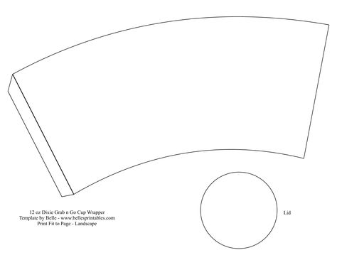 I'm all about the DIY, and I'm a template nut.  This is for a "grab and go" wrapper to fit a 12 oz. paper cup (there's a template for a 16 oz. wrapper too) - use your imagination! Paper Cup Template, Pottery Templates, Coffee Cup Crafts, Paper Cup Design, Cup Template, Mini Coffee Cups, Pottery Patterns, Coffee Cup Sleeves, Pottery Form