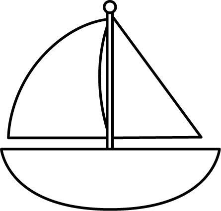 Black and White Sailboat Boat Template, Outline Images, Felt Crafts Patterns, Clipart Black And White, Art Drawings For Kids, Templates Printable Free, Applique Patterns, Craft Patterns, Summer Crafts