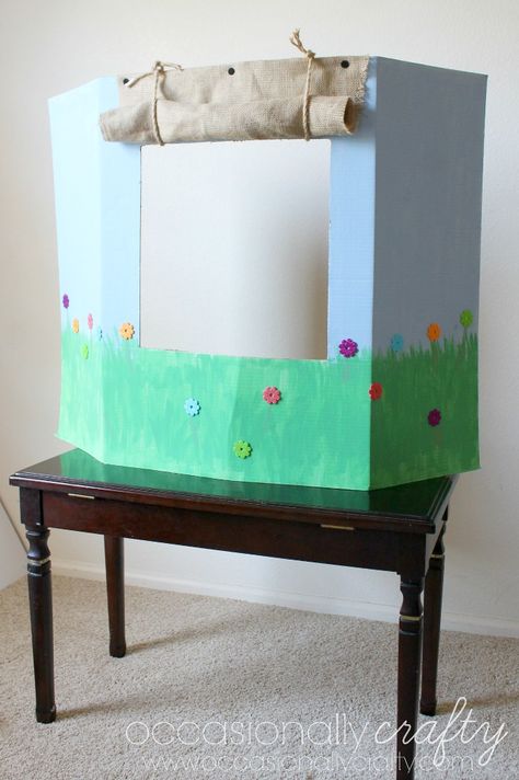 DIY Puppet Show Theater: Helping Children Express Emotions Through Play | Occasionally Crafty: DIY Puppet Show Theater: Helping Children Express Emotions Through Play Diy Puppet Show, Puppet Show Theater, Diy Puppet, Theatre Diy, Puppet Stage, Carton Diy, Express Emotions, Puppets Diy, Puppet Theater