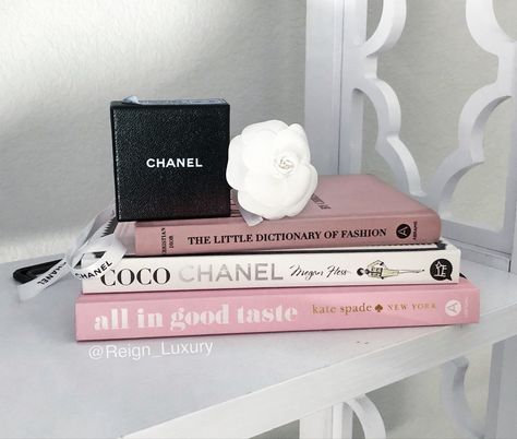 Chanel Book Decor, Chanel Bedroom, Chanel Book, Fashion Magazine Layout, Megan Hess, Chanel Lover, Pink Room Decor, Beautiful Books, Pink Chanel