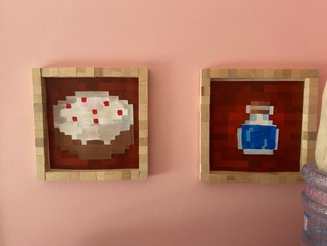 Minecraft Frame Ideas, Minecraft Flowers, Minecraft Items, Minecraft Room Decor, Minecraft Stickers, Minecraft Things, Minecraft Room, Spooky House, Minecraft Decorations