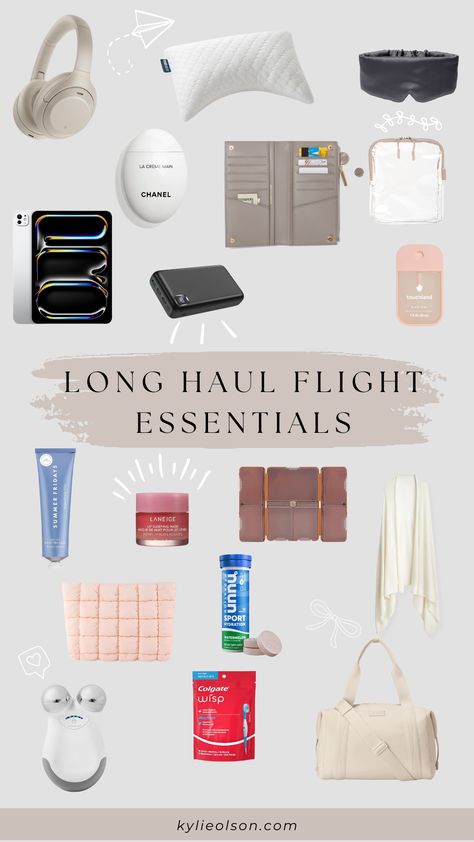 Long Haul Flight Essentials – Kylie Olson Long Haul Flight Essentials, Luggage Essentials, Honeymoon Essentials, Amazon Girl, Flight Essentials, Comfy Travel, Travel Bag Essentials, Workout Routines For Beginners, Packing Luggage