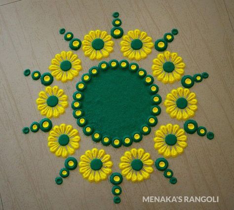 Red and Green Rangoli Designs Very Easy And Simple, Rangoli Art Design Easy, Rangoli Design Easy Simple, Easy And Beautiful Rangoli Designs, Easy Rangoli Ideas Simple, Easy Rangoli Designs Diwali Beautiful, Small Rangoli Design Simple, Rangoli Ideas Easy, Diwali Rangoli Ideas Easy