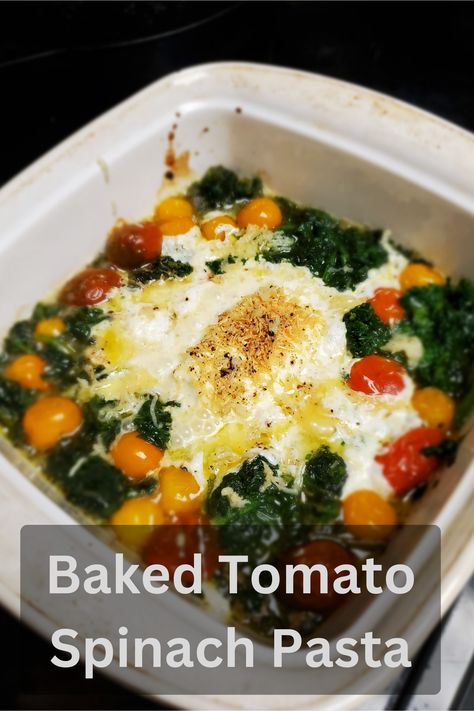 A creamy cheese and tomato sauce with spinach for pasta. Spinach And Cheese Pasta Bake, Cherry Tomatoes And Spinach Recipes, Baked Pasta Sauce, Pasta Spinach Tomato, Tomato Spinach Pasta, Spinach Pasta Sauce, Tomato Cream Sauce Pasta, Spinach Tomato Pasta, Cheese Pasta Bake