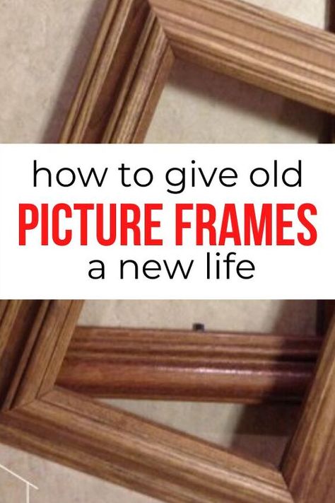 Reuse Old Picture Frames, Redo Picture Frames Diy Ideas, Picture Frame Without Glass Ideas, Picture Frame Redo, How To Decorate Picture Frames, Picture Frame Makeover Diy, Picture Frame Diy Ideas, Empty Picture Frame Ideas, Empty Frames On Wall Decor Ideas