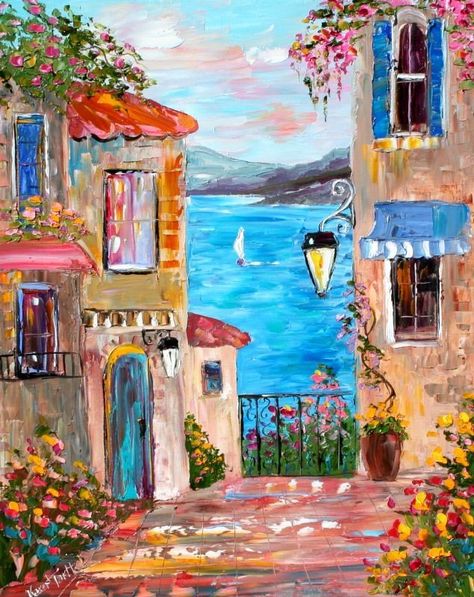 Italy Painting, Lake Como Italy, Como Italy, Beginner Painting, Paint By Numbers, Art Painting Acrylic, Painting Art Projects, Lake Como, Fine Art Gallery