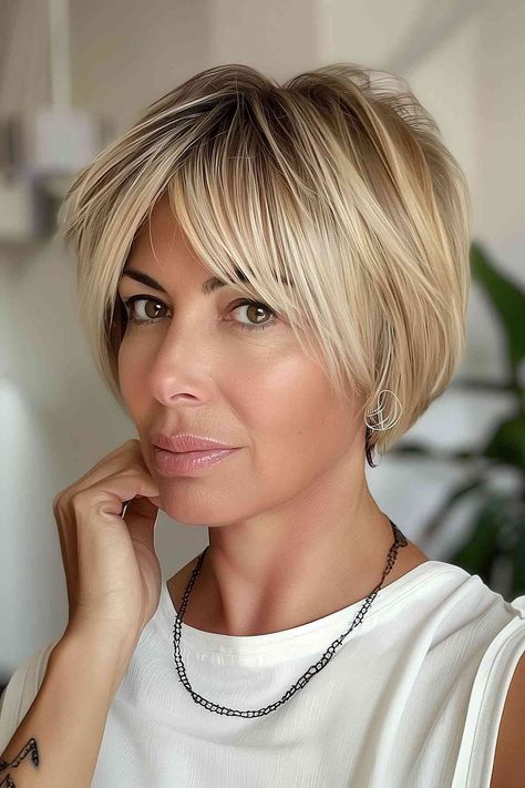 30 Super Cute Pixie Bob Haircuts With Bangs 50 Hairstyles, Chic Short Hair, Pixie Bob Haircut, Choppy Bob Hairstyles, Chin Length Hair, Bob Haircut With Bangs, Short Hair Trends, Messy Short Hair, Short Bob Haircuts