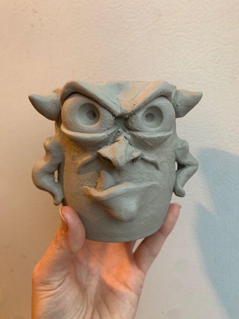 Monster Mugs, Monster Cup, Monster Mug, Ceramic Monsters, Clay Monsters, Clay Arts, Face Jugs, Clay Things, Clay Cup