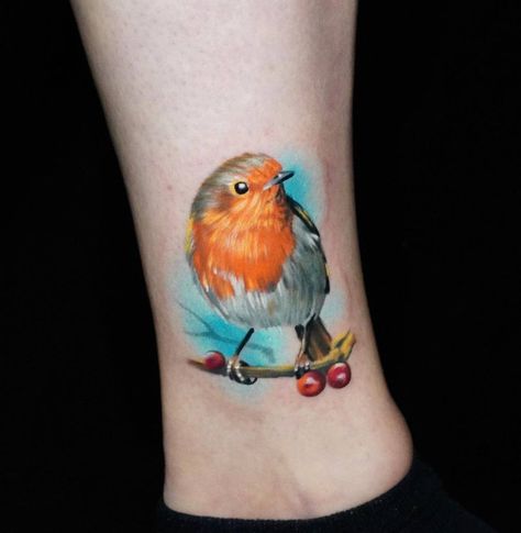 Small Robin Tattoo, Red Robin Tattoo, Robin Tattoo Ideas, Robin Tattoo Design, Robin Tattoos, Tattoo Sparrow, Guide Tattoo, Bird Tattoo Ideas, Robin Bird Tattoos