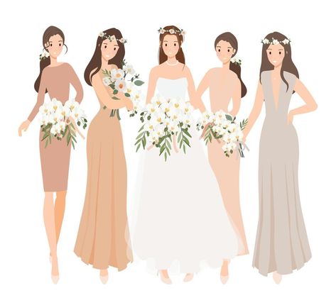 Dress Logo, Wedding Color Combos, Bridesmaid Dresses Boho, Happy Bride, Dress Illustration, Champagne Dress, Boho Bridesmaid, Brown Wedding, Dress Beige