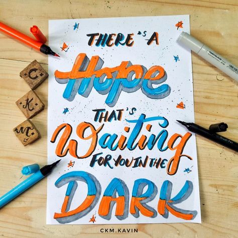 There's a hope that's waiting for you in the dark ... #calligraphy #lettering Dark Calligraphy, Alessia Cara, Calligraphy Lettering, Wallpaper Space, Waiting For You, In The Dark, Hand Lettering, Calligraphy