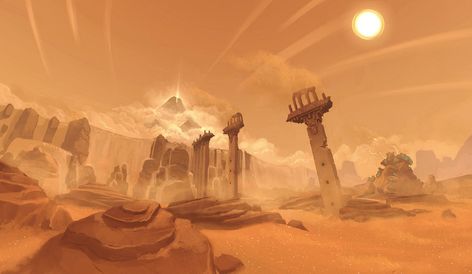 Desert Ruins Art Goals, Desert Environment, Concept Art World, Desert Art, Game Concept Art, Game Inspiration, Space Opera, Visual Development, Environment Design