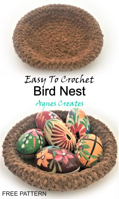 Nesting Chicks Free Crochet Pattern - Agnes Creates Crochet Birds Nest, Crochet Nesting Baskets Free Pattern, Crochet Bird Nest Pattern Free, Crochet Nest, Amigurumi Basics, Chicken Decorations, Crochet Hen, Chick Crochet, Crochet Bird