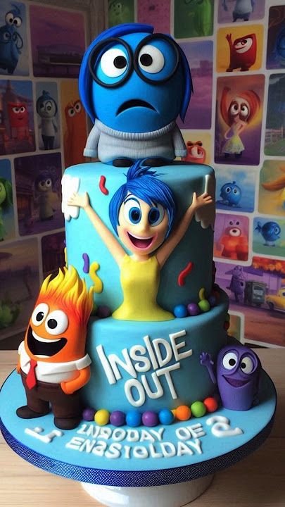 Inside Out 2 Cake Ideas, Inside Out Cupcakes, Inside Out 2 Cake, Inside Out Birthday Cake, Inside Out Cake Ideas, Inside Out Cake, Inside Out Birthday Party, Inside Out Party Ideas, Inside Out Birthday