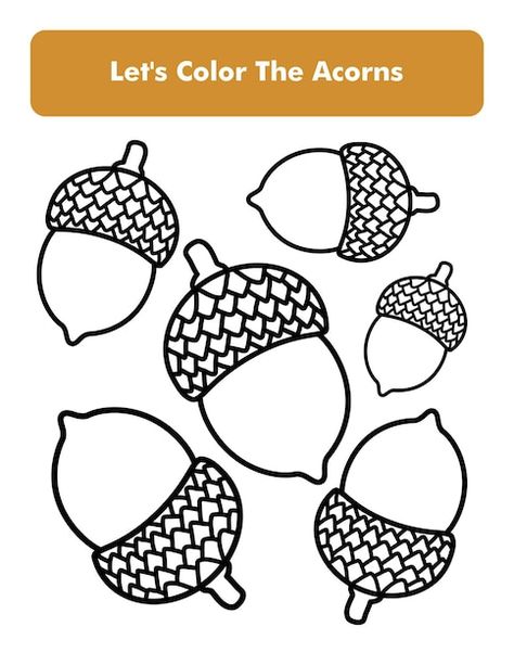 Page De Livre De Coloriage De Glands En ... | Premium Vector #Freepik #vector #illustration-enfant #activites-enfants #line-illustration #dessin-enfant Acorn Coloring Page, Acorn Line Drawing, Autumn Colouring Pages For Kids, Line Illustration, Adele, Premium Vector, Vector Illustration