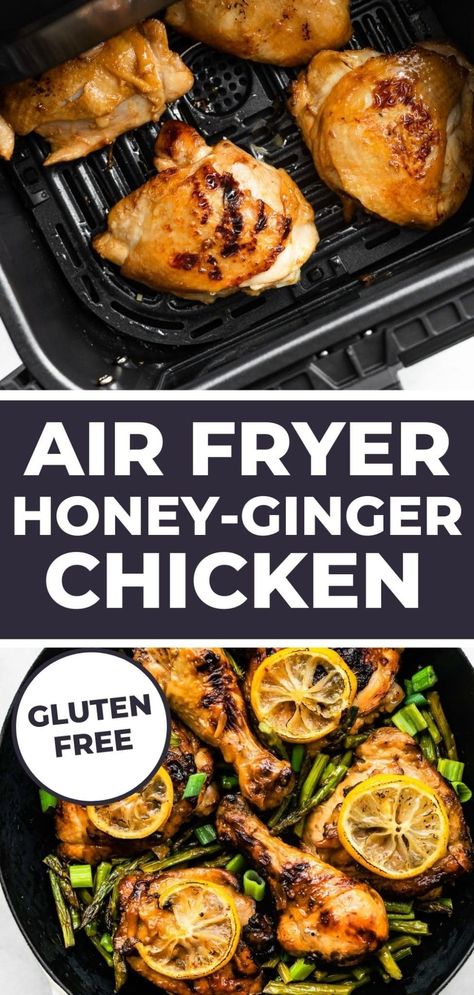 Air Fryer Ginger Chicken, Ginger Marinade Chicken, Chicken Stovetop, Health Chicken Recipes, Ginger Marinade, Lemon Ginger Chicken, Honey Chicken Thighs, Orange Ginger Chicken, Garlic Ginger Chicken