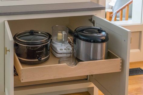 How to Create a Bakers Kitchen - Jewett Farms Rice Cooker Cabinet, Jewett Farms, Baking Station, Kitchen 2023, Bakers Kitchen, Best Dishwasher, Sliding Shelves, Spice Drawer, Kitchens Luxury