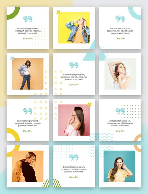 10 Fashion Instagram Puzzle Templates - ksioks Messages Instagram, Instagram Grid Design, Instagram Graphic Design, Instagram Design Layout, Instagram Feed Planner, Instagram Feed Layout, Fashion Design Template, Social Templates, Desain Editorial