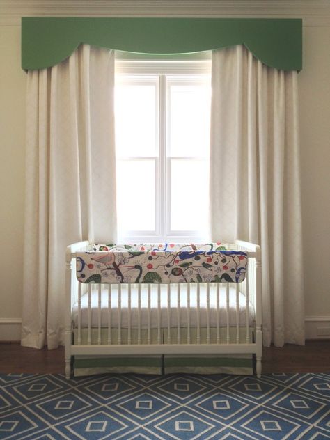 Children's Rooms — Emily C. Butler Fabric Pelmet, Transitional Nursery, Pelmet Box, Kid Bedrooms, Custom Bunk Beds, Ivory Curtains, Blue Velvet Dining Chairs, Babies Nursery, Birds Fabric