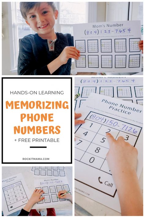 Practice important phone number memorization by doing this simple yet fun hands on learning activity (free printable included)! Where Do I Live Free Printable, Learn Phone Number Preschool, Learning Phone Number Free Printable, Learning Phone Number, Safety Town, Peaceful Press, Kids Phone, Teach Preschool, School Safety