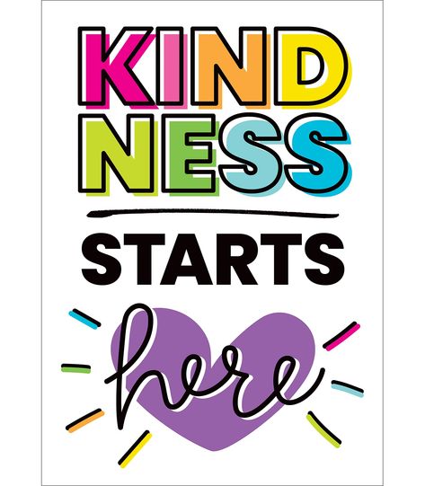 PRICES MAY VARY. DECORATIVES: Add some inspirational style to the classroom with the Kindness Starts Here Poster. FEATURES: The big heart and bright colors of the KINDNESS STARTS HERE poster provide a powerful message to students to help create an inclusive classroom community. DURABLE MATERIAL: Made from sturdy card stock, you can easily frame or laminate this poster to make sure it can be displayed for years to come. MEASUREMENTS: This inspirational poster measures 13.37 inches x 19 inches--pe Perfect Classroom, Motivational Decor, Carson Dellosa, Inclusion Classroom, Happy Mood, Classroom Community, School Themes, Inspirational Posters, Education Poster