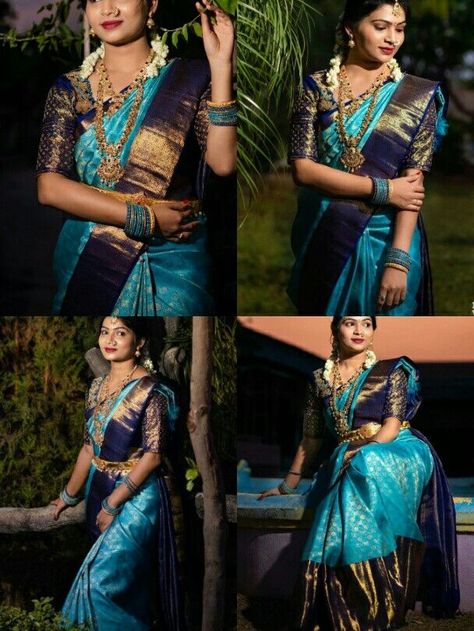 Pin by Prema on Favourite | Wedding saree blouse designs, Blouse designs high neck, Trendy blouse designs Wedding Matching Outfits, Saree Color Combinations, Chiffon Blouses Designs, South Indian Bride Saree, Designs Blouse, Kuppadam Sarees, Wedding Color Combinations, Blouse Designs High Neck, Bridal Sarees South Indian