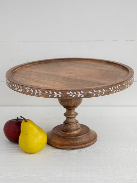 Unique Cake Stands, Cake Stand With Lid, Colorful Boho Home, Wooden Cake Stand, Sewing Station, Wooden Cake Stands, Wood Cake Stand, Wooden Dishes, Life Kitchen