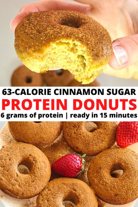 Sugar free donuts recipe that’s so delicious you won’t even believe it’s only 63 calories per donut! These low calorie cinnamon sugar donuts are my favourite healthy fall apple recipes that everyone will love. Protein Donuts Healthy, Ewyn Recipes, Protein Donut Recipe, Low Calorie Donuts, High Volume Low Calorie, High Protein Donuts, Sugar Free Donuts, Protein Donuts Recipe, Low Calorie Baking