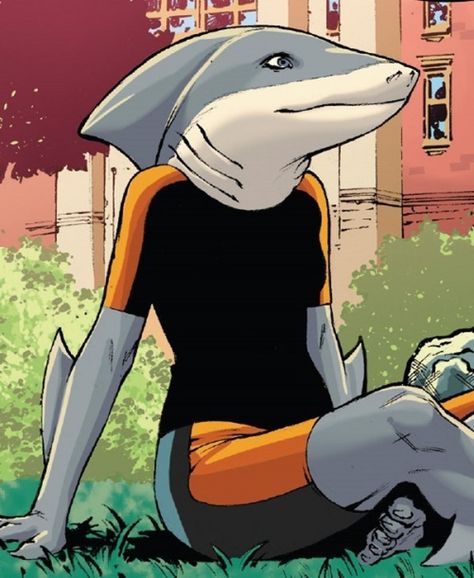 A girl from Recife, Brazil with the ability to transform into a humanoid shark. Humanoid Shark, Green Lantern Villains, Old Man Logan, Human Memory, King Shark, Shark Girl, Shark Man, Monster Musume, Pacific Rim