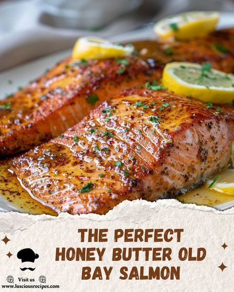 Luscious Recipes Old Bay Salmon, Luscious Recipes, Shrimp Orzo, Large Shrimp, Orzo Pasta, Old Bay, Honey Butter, Salmon Fillets, How To Cook Shrimp