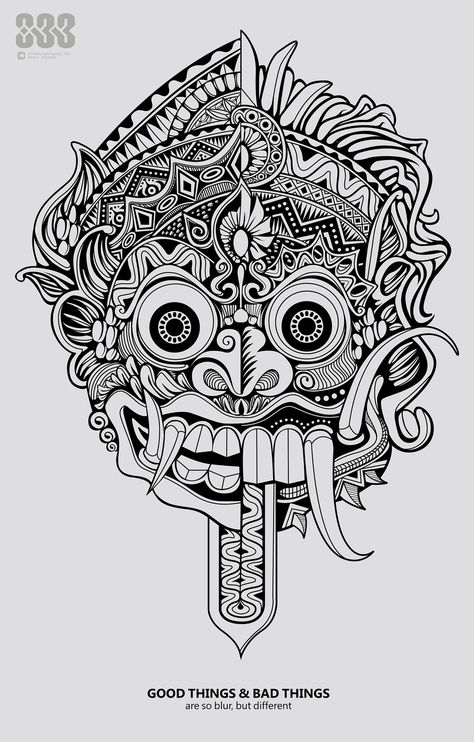 Ta Moko Tattoo, Balinese Tattoo, History Tattoos, Mask Drawing, Aztec Tattoo, Indonesian Art, Mask Tattoo, Aztec Art, Maori Tattoo