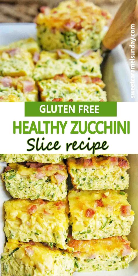 Gluten Free Zucchini Slice, Healthy Zucchini Slice, Eggs Zucchini, Gluten Free Zucchini Recipes, Savoury Slice, Slice Recipe, Zucchini Slice, Gluten Free Lunch, Healthy Vegetable Recipes