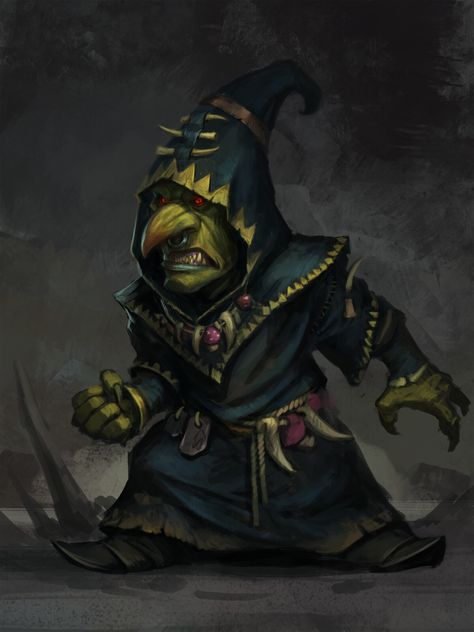 Goblin Necromancer, Goblin Sorcerer, Goblin Warlock, Warhammer Goblin, Goblin City, Dnd Warlock, Night Goblin, Gloomspite Gitz, Goblin Art