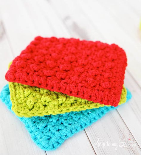 Free DIY Crochet Sponge Pattern - Skip to my Lou Crochet Sponge, Kuchi Kopi, Scrubbies Crochet, Dishcloth Patterns Free, Dish Sponge, Crochet Scrubbies, Skip To My Lou, Aluminum Crafts, Dishcloth Crochet Pattern