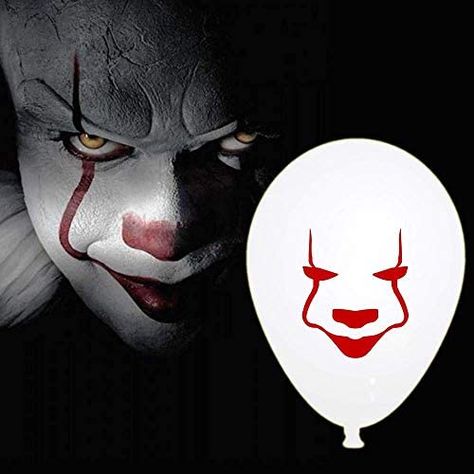 Balloons Valentines Day, Halloween Decor Indoor, It Pennywise, Clown Halloween, Scary Clown, Clown Mask, Scary Clowns, Red Balloon, White Balloons