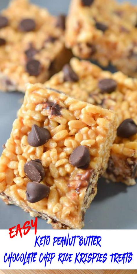 Sugar Free Granola Bars, Rice Krispies Treats Recipe, Peanut Butter Rice Crispy Treats, Keto Peanut Butter Chocolate, Cereal Bars Recipes, Low Carb Cereal, Peanut Butter Rice Krispies, Peanut Butter Bars Recipe, Chocolate Rice Krispie Treats