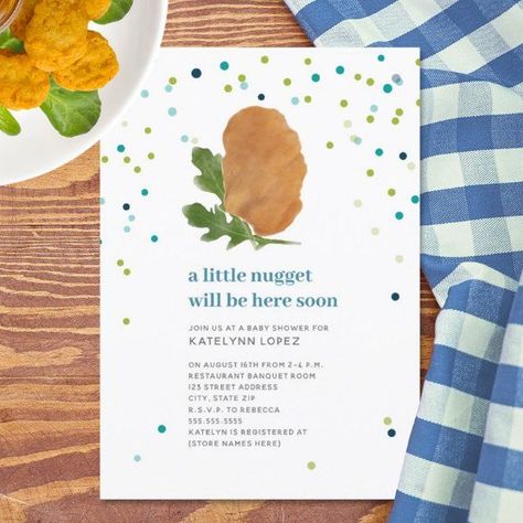 Little Nugget Chicken Nugget Blue Boy Baby Shower Invitation Nugget Chicken, Chicken Nugget, Baby Shower Supplies, Baby Invitations, Blue Boy, Unique Baby Shower, Baby Shower Invites, Boy Baby Shower