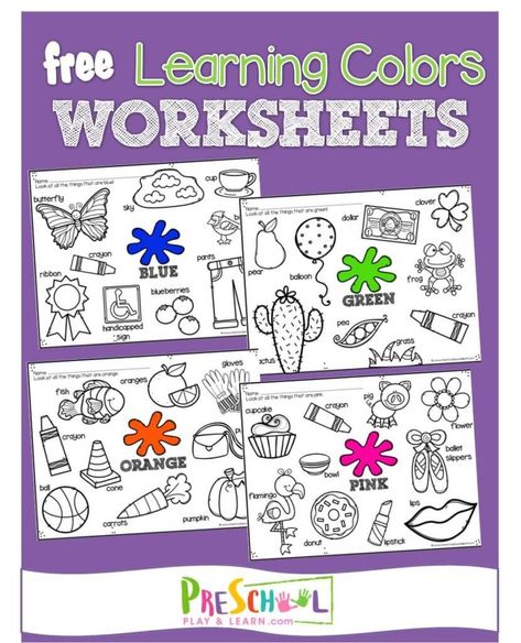 Color Activities For Kids, Colors Coloring Pages, Classroom Worksheet, Kindergarten Coloring Sheets, Colors Activities, 123 Homeschool 4 Me, Color Activity, Kindergarten Coloring Pages, Color Words