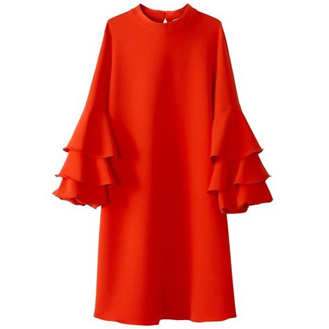 Robe Droite, Manches 3 Volants - Taille : 38;40;44;46;34 Posh Dresses, Flounce Sleeve Dress, Ankara Dress Designs, Fashion Work Outfit, Red Shift Dress, Corporate Dress, Chic Dress Classy, African Inspired Clothing, Look Formal